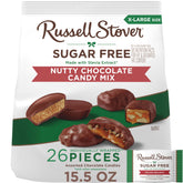 RUSSELL STOVER bolsa al frente mostrando mezcla sin azúcar, conveniencia para compartir