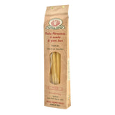 Rustichella d'Abruzzo bucatini paquetede frente, presentación clara y tradicional