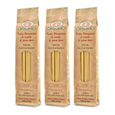 Rustichella d'Abruzzo paquete frontal mostrando marca y volumen, conveniencia para familias