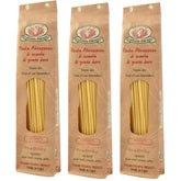 Rustichella d'Abruzzo paquete frontal mostrando marca y formato pack de 3