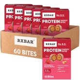 rxbar caja frontal sabor fresa mantequilla de maní mostrando paquete y beneficio portátil