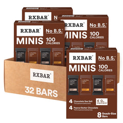 RXBAR Minis vista frontal del paquete mostrando el diseño y variedad