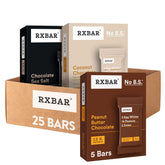RXBAR vista frontal del estuche con diseño claro y beneficios visibles