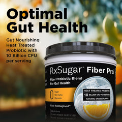 Polvo naranja de RxSugar con textura fina y mezcla fácil