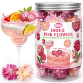 Rylenor frasco frontal con flores rosa, embellece postres