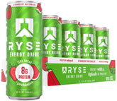 RYSE lata frontal fresa sandía mostrando marca y diseño atractivo