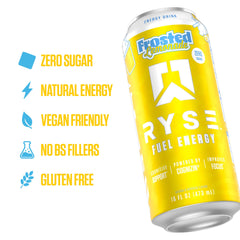 RYSE Fuel lata abierta vertiendo bebida para energía sostenida