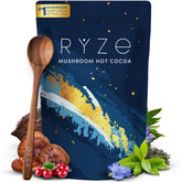 RYZE SUPERFOODS frente del envase mostrando marca y formato