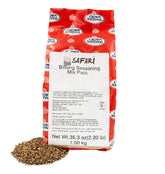 Safari envase frontal del condimento biltong mostrando la etiqueta y tamaño