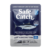 Safe Catch pouch frontal mostrando etiqueta y beneficio bajo sodio