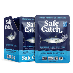 Safe Catch empaque frontal del 12 pack, práctico y bajo mercurio