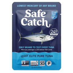 Safe Catch sobre abierto mostrando atún puro listo para consumir