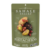 Sahale Snacks frente del empaque mostrando bolsa resellable y marca