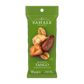 Sahale Snacks frente del paquete Mango Tango listo para llevar y disfrutar