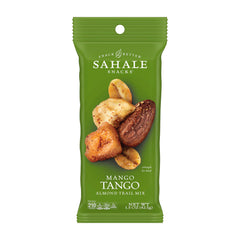 Sahale Snacks frente del paquete Mango Tango listo para llevar y disfrutar