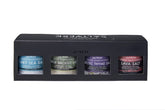Saltverk estuche frontal mostrando las cuatro sales, ideal para regalar