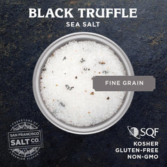 San Francisco Salt Company primer plano de cristales de sal con trufa real destaca textura