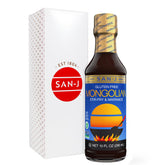 San-J botella frontal Mongolian Sauce 10 oz, envase claro y práctico