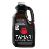 San-J tamari jarra frontal con etiqueta clara y formato familiar