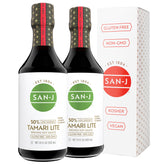 San-J Tamari Lite botella frontal con etiqueta clara y sabor equilibrado