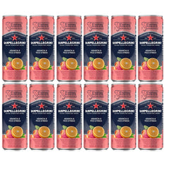 San Pellegrino lata frente mostrado, refresco listo para servir