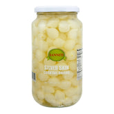 Sanniti frasco frontal 32 oz mostrando cebollitas importadas y conservación