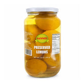 Sanniti frasco frontal mostrando limones enteros y etiqueta clara