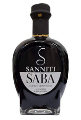 Sanniti botella frontal con mosto de uva cocido, presentación clara