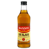 Sanniti Verjus frente de la botella muestra diseño y elegancia
