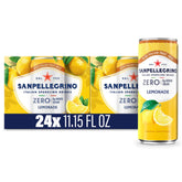 Sanpellegrino frente del pack de 24 latas muestra presentación y conveniencia