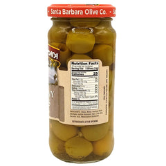 SANTA BARBARA OLIVE CO primer plano del relleno de anchoa mostrando sabor