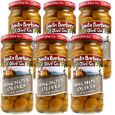 SANTA BARBARA OLIVE CO frasco delantero mostrando aceitunas listas para servir