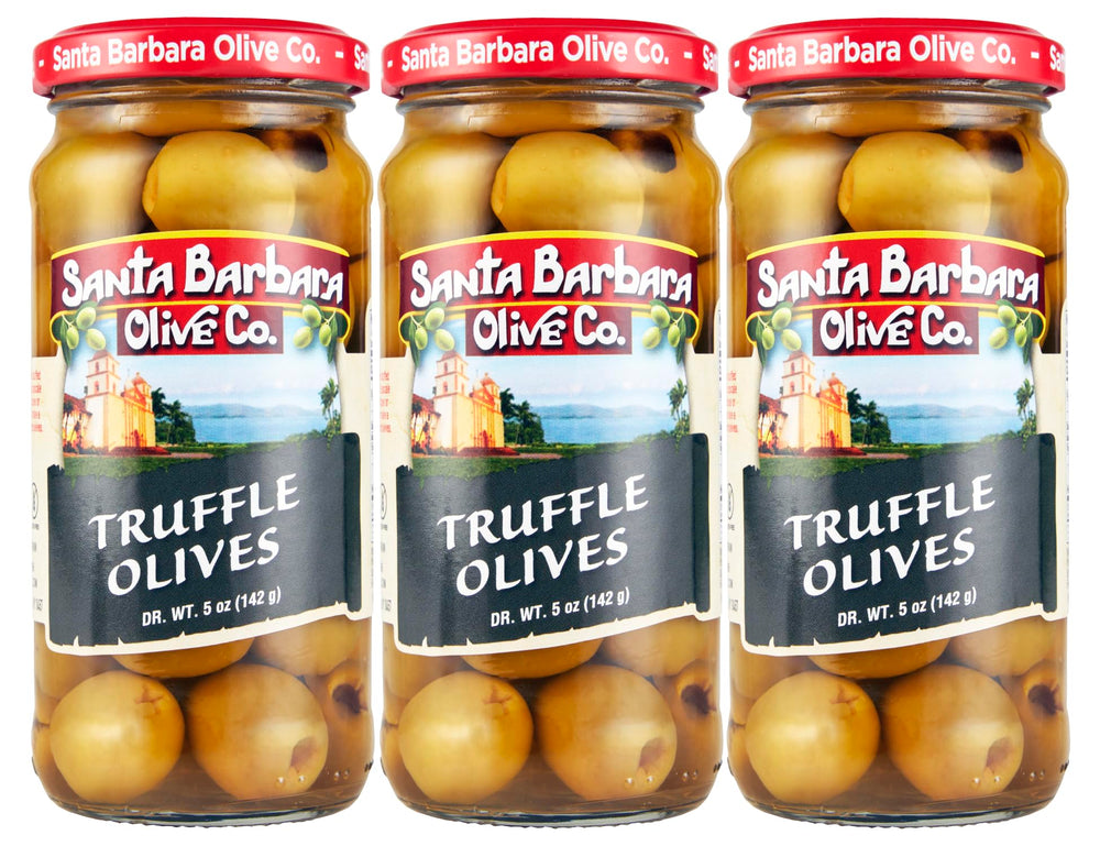 SANTA BARBARA OLIVE CO frente del frasco mostrando etiqueta gourmet