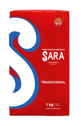 SARA paquete frontal 1 kg mostrando presentación y ahorro