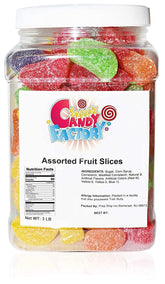 Sarah's Candy Factory tarro frente mostrando colores vivos y conveniencia