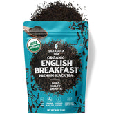 SARASOTA COFFEE & TEA CO. paquete frontal mostrando 1 lb y beneficio de volumen