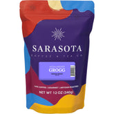 SARASOTA COFFEE & TEA CO. paquete frontal mostrando aroma postre