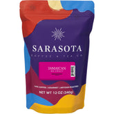 SARASOTA COFFEE & TEA CO. paquete frontal muestra diseño y aroma visible