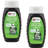 Sauce Grandmaster botella frontal mostrando etiqueta y formato squeeze beneficioso