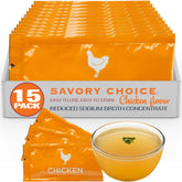 SAVORY CHOICE sobre frente mostrando etiquetado y conveniencia instantánea