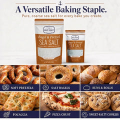Sea Salt Superstore sobre bagel terminado con acabado brillante y textura