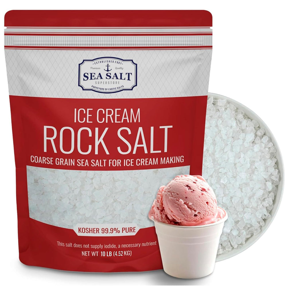 Sea Salt Superstore frente del saco mostrando marca y peso, herramienta confiable