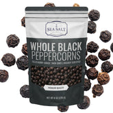 Sea Salt Superstore frente del paquete de 8 oz mostrando granos enteros y beneficio de frescura