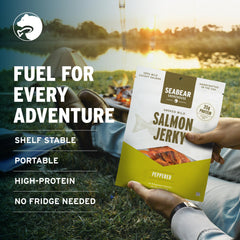 SeaBear etiqueta nutricional visible, muestra ingredientes limpios y confianza