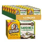 SEASON lata frontal mostrando marca y aceite para reconocimiento rápido