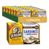SEASON sardinas frontal de la lata mostrando marca y presentación, conveniencia