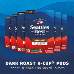 Seattle's Best Coffee primer plano de cápsula K-Cup resaltando molienda y frescura