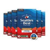 Seattle's Best Coffee empaque frontal mostrando 60 cápsulas y beneficio conveniencia