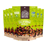 Second Nature pack frontal mostrando bolsas resellables y mezcla apetitosa, ideal para snacks