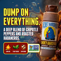 Secret Aardvark etiqueta en primer plano que destaca ingredientes reales